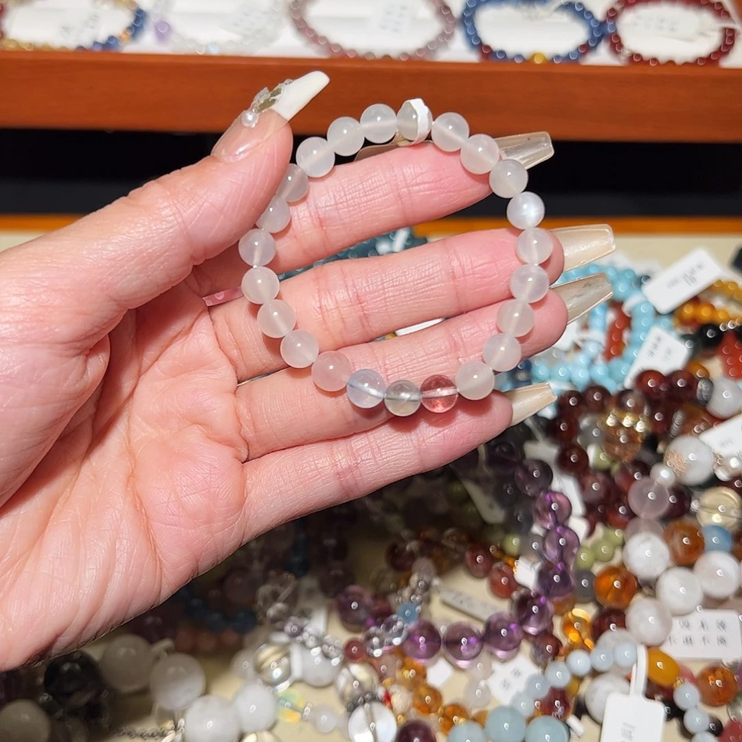 烟晶手链银S925镶嵌白月光L78