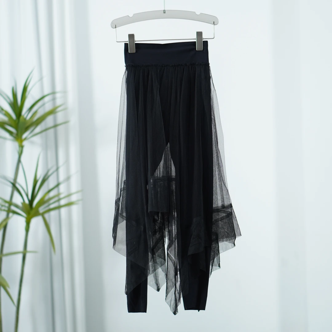 尚系列  Z484-5 女装秋网纱拼接设计休闲裤黑色FW04R17