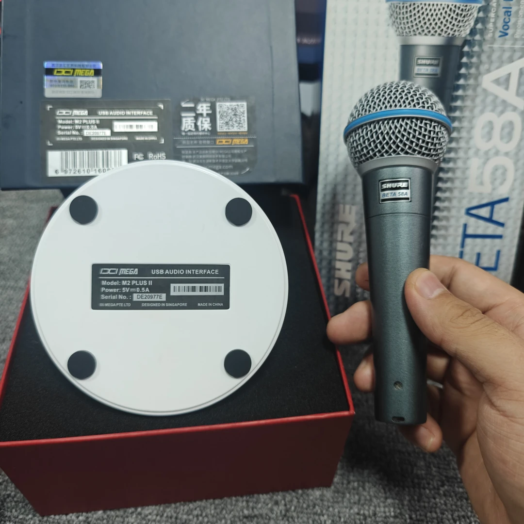 95新 IXIMEGA m2二代声卡搭配舒尔58a套装