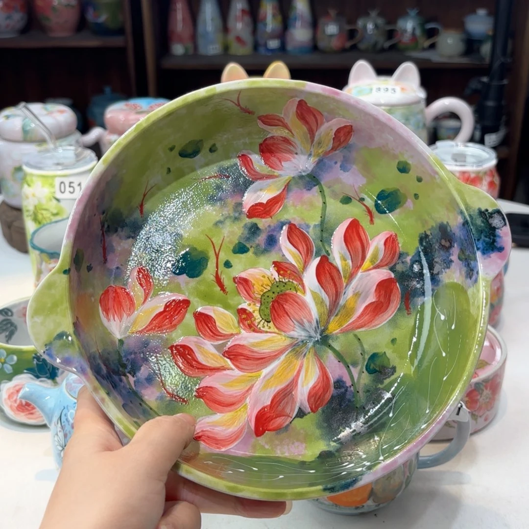 景德镇手绘高温釉下彩陶瓷茶具