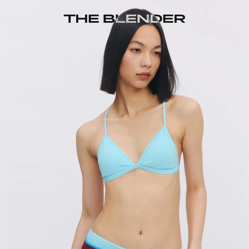 The Blender【新品】固定胸垫纯色肩带可交叉小三角杯内衣达播