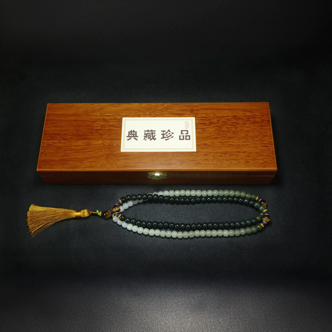 【好玉友】8mm 108颗 油润细腻老型珠 新疆和田玉 多圈吉珠链 国风