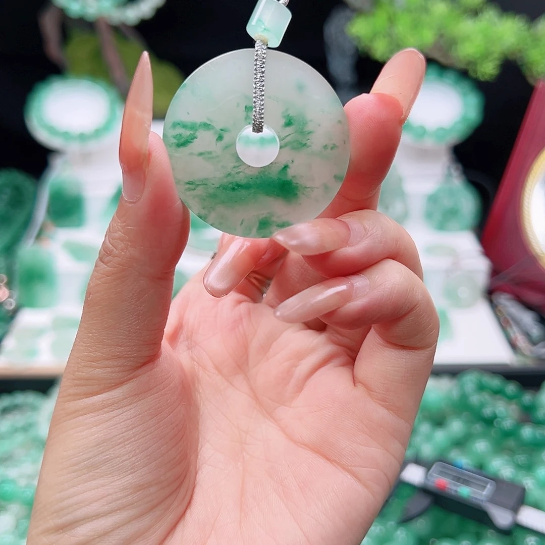 石英质玉（非洲翠）未镶嵌吊坠(赠链)