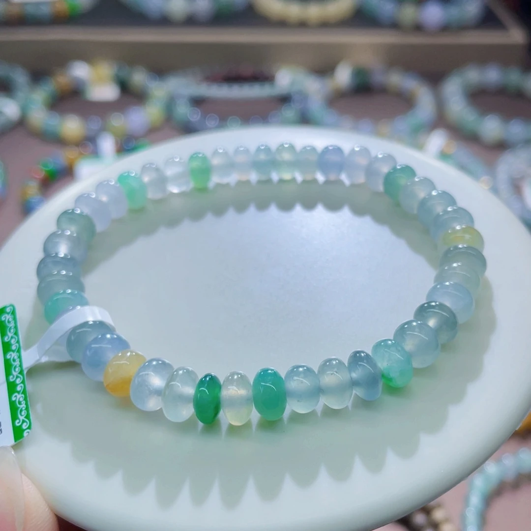 未镶嵌手链翡翠冰鼓珠