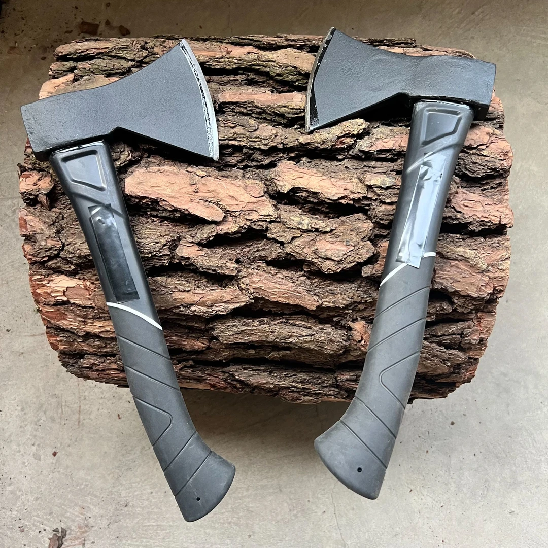 开播活动款家用斧头劈柴砍树包塑柄斧头