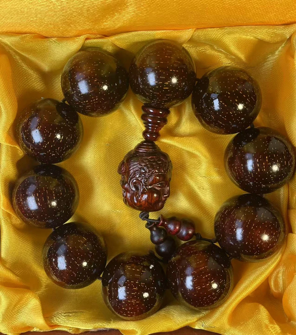 卢氏黑黄檀满金星霸气2.5手串