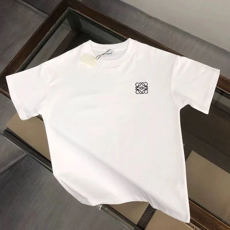 高端潮牌短袖T恤男夏季薄款丝光棉小标刺绣纯色简约休闲百搭上衣