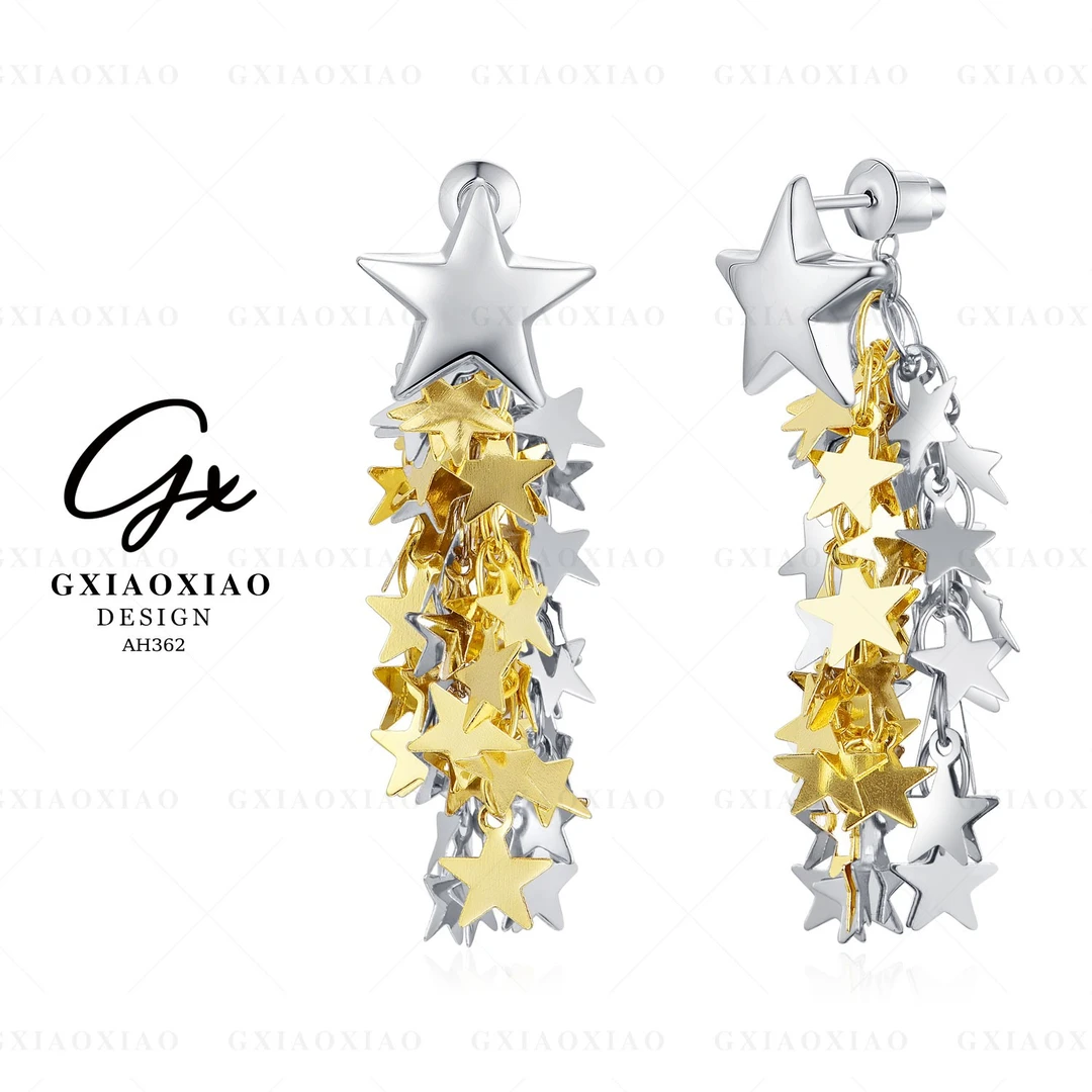 铜合金耳饰 GXX 轻奢气质高级感精致百搭流苏星星耳环 AH362