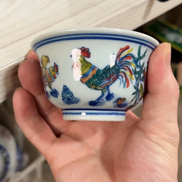 瓷片//////景德镇陶瓷杯子。绿。