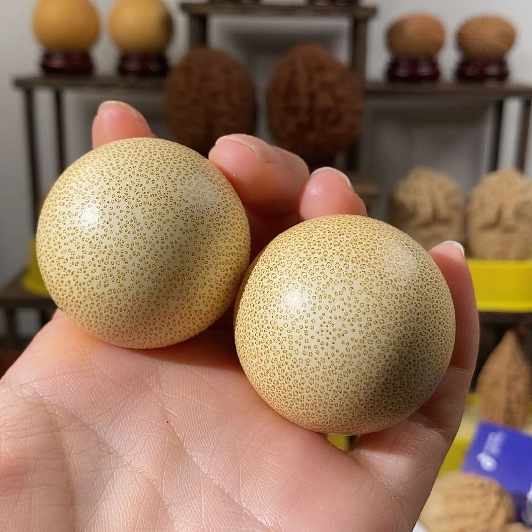 把件文玩核桃实心竹手球40