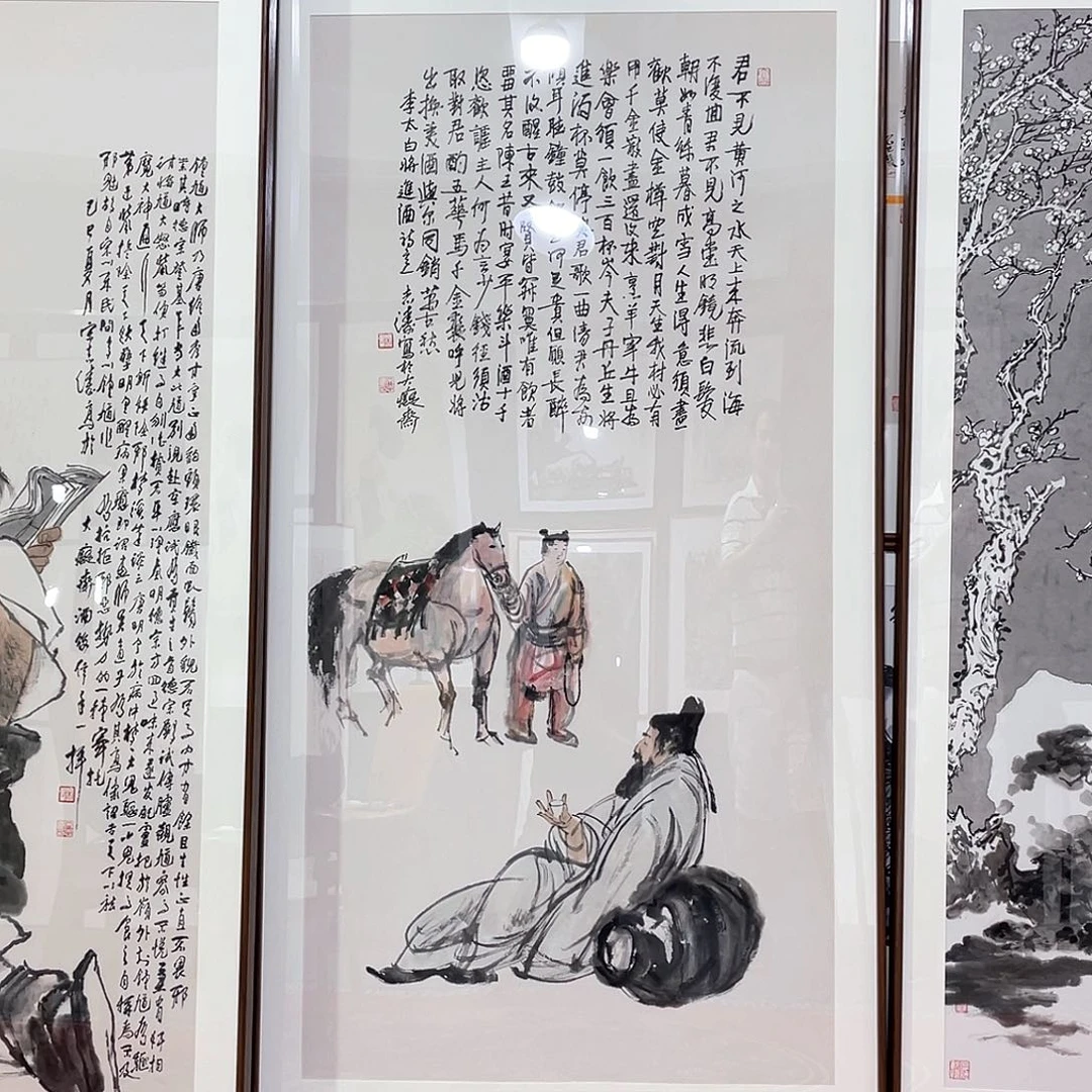 国画手绘画作品带框80/160