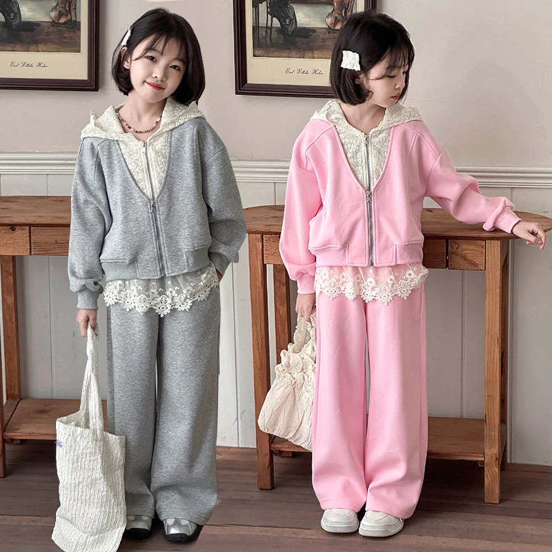 女童春装套装2025新款儿童时髦洋气韩版衣服春秋款女孩运动两件套