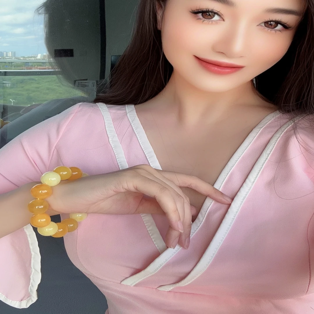 蜜蜡焦皮料多宝手串16mm至17mm多