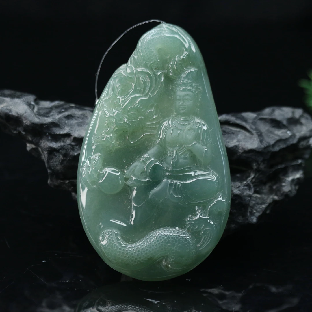 FC8天然缅甸翡翠A货御龙观音/300346/保利厦门拍卖