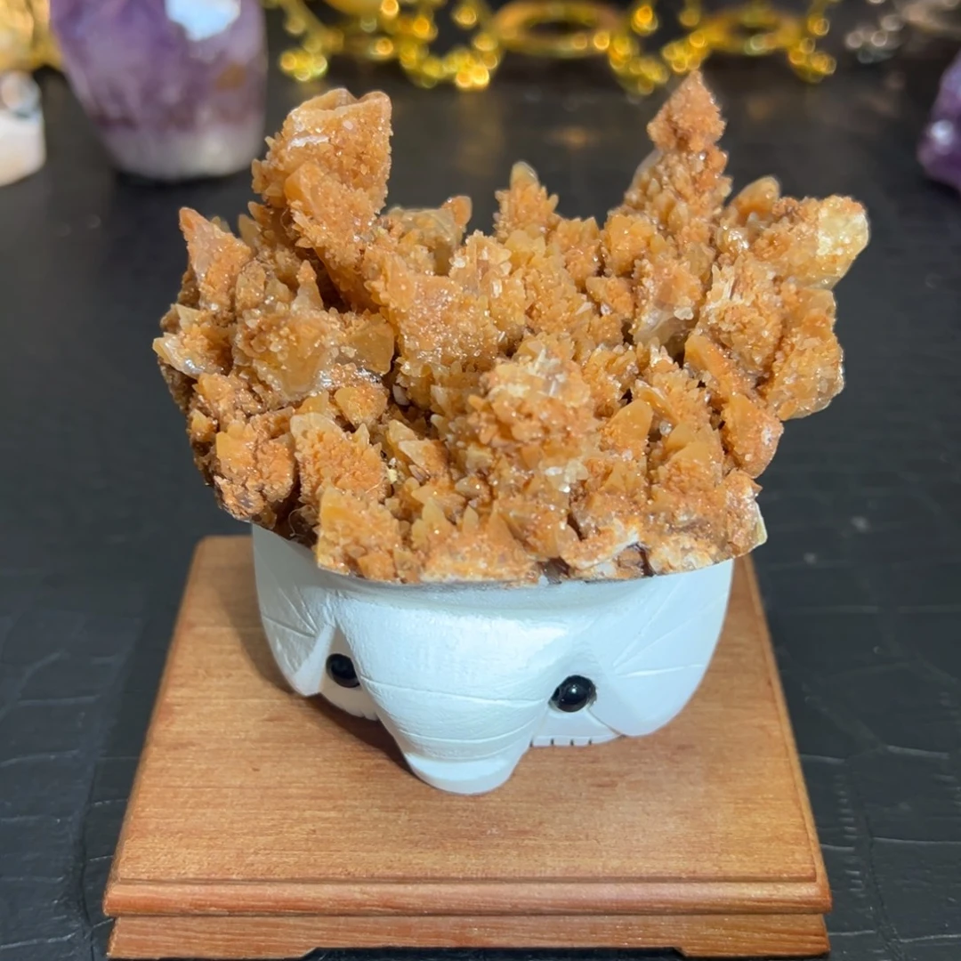 珠宝半成品紫晶未镶嵌20橙色方解石