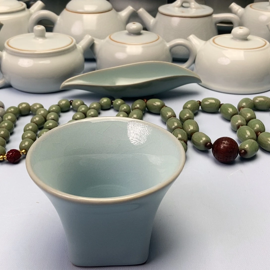 杯天青天圆地方杯原矿原釉原产地