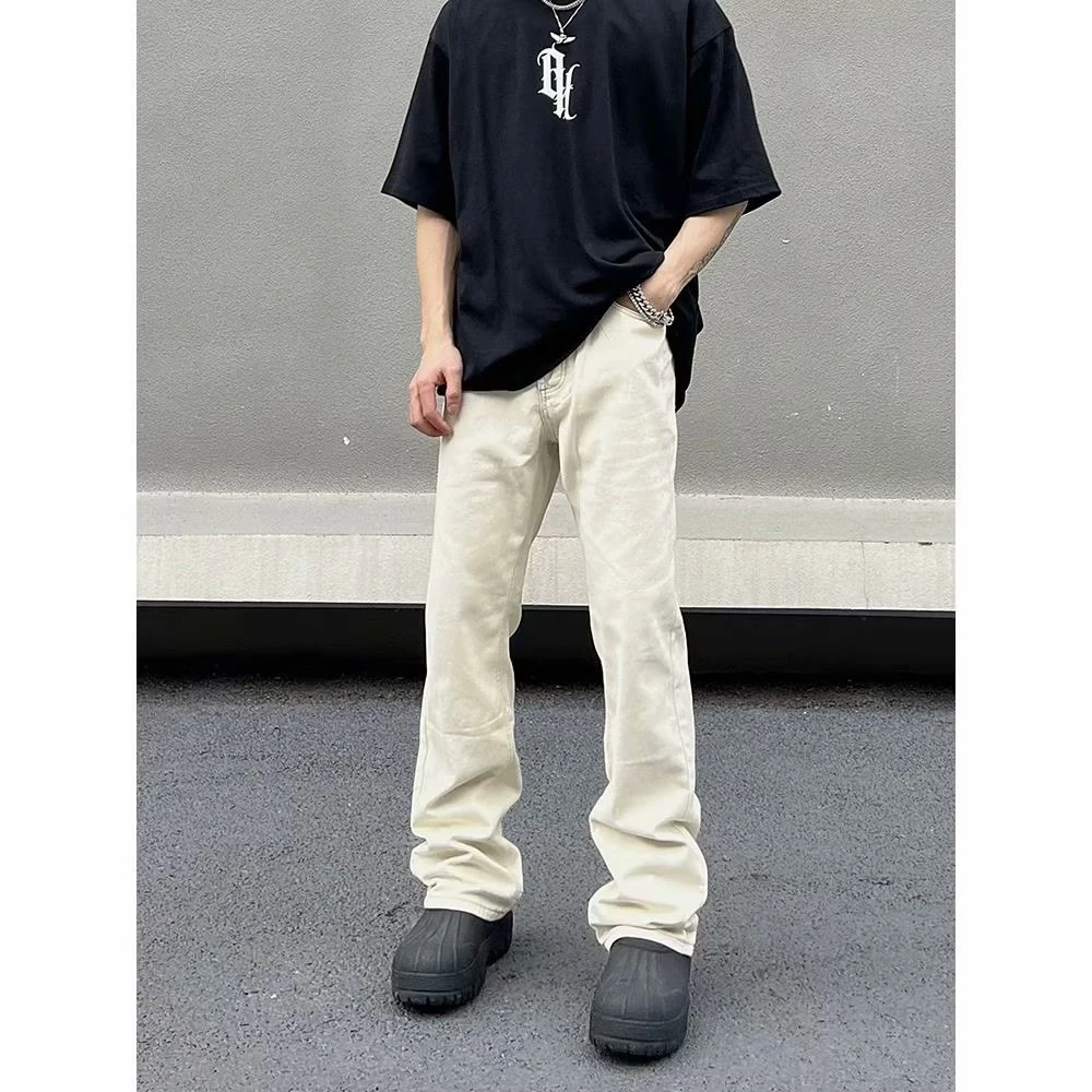 美式高街vibe纯色显瘦直筒牛仔裤宽松潮牌痞帅cleanfit裤子2025年