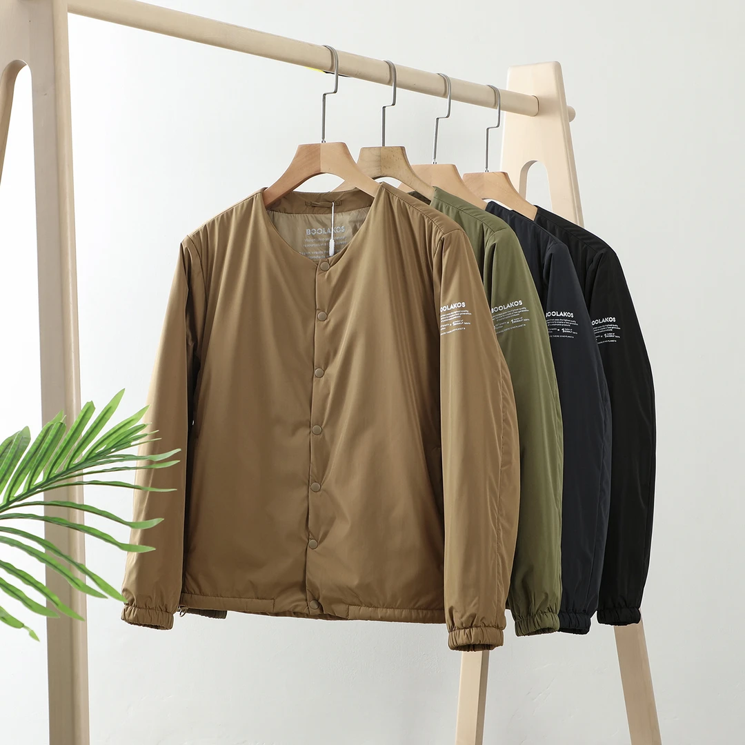 BOOLAKOS环保系列 日系轻奢老钱户外休闲圆领棉服-7128