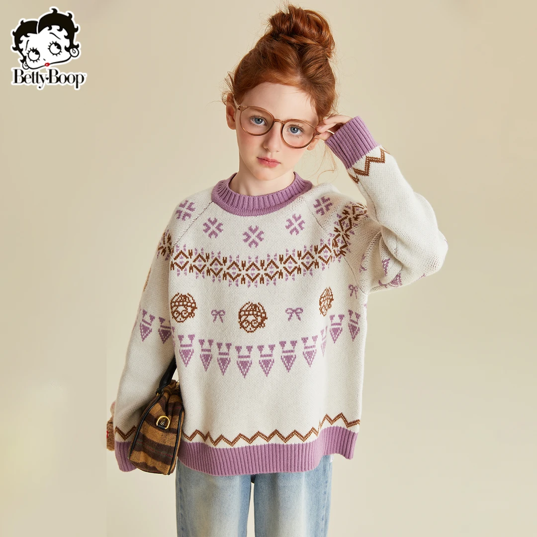 贝蒂女童秋冬季时尚套头毛衣2025年新冬装儿童大童洋气上衣25549