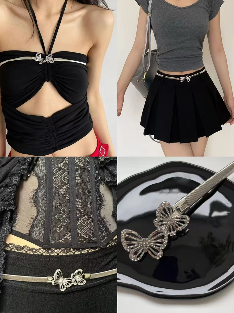 银蝴蝶 多搭法腰链