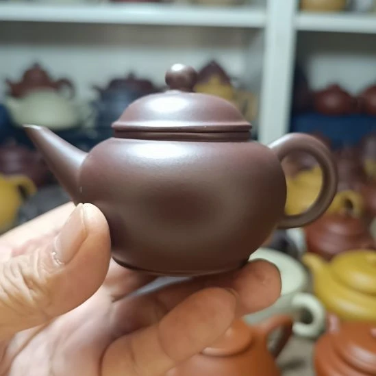 紫砂茶盘原矿底槽清水平140cc内推半手工