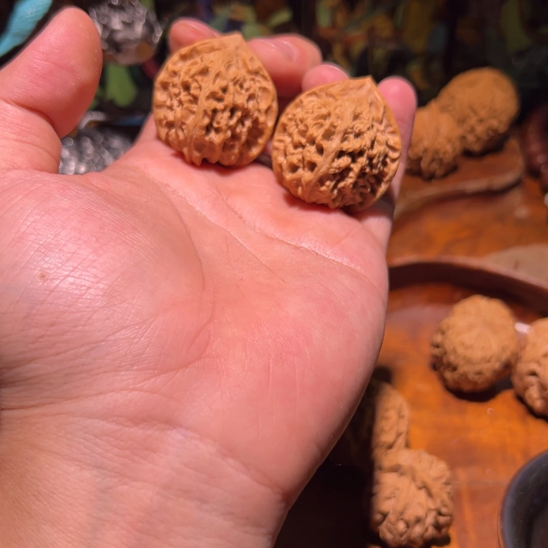 吊坠文玩核桃38精修秦皇岛元宝一对