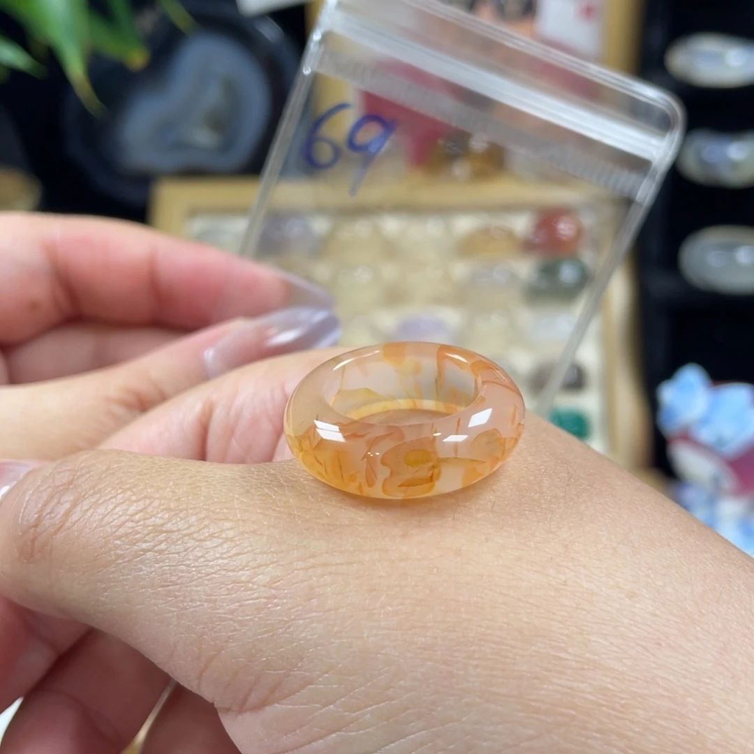 玛瑙/玉髓合金戒指69号港码15直径17.3（非质量问题.不退不换）