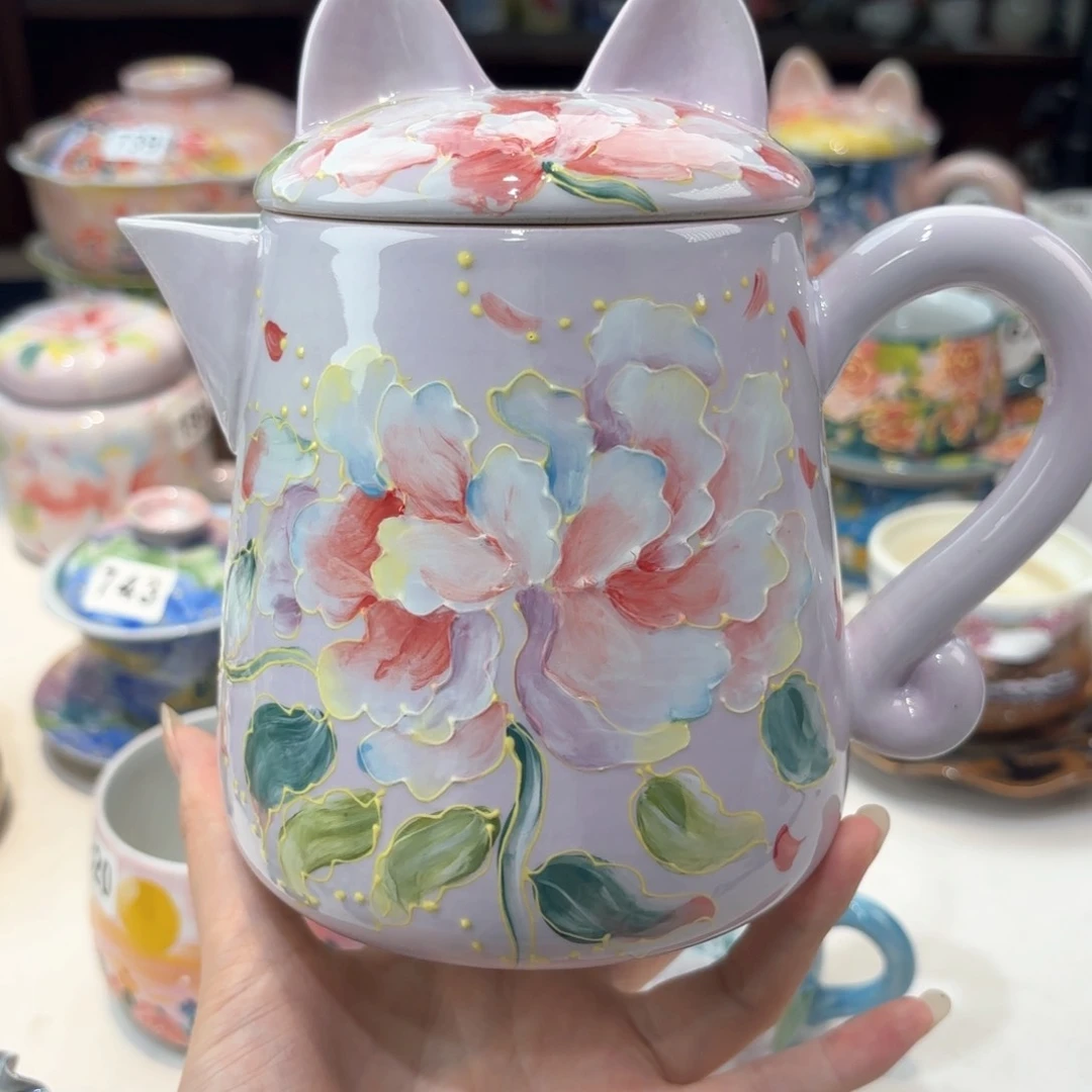 景德镇手绘高温釉下彩陶瓷茶具