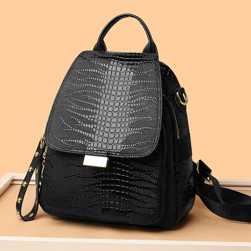 时尚双肩包大容量轻奢包包1213黑色