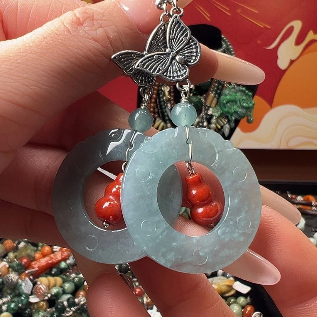 翡翠未镶嵌耳饰耳环