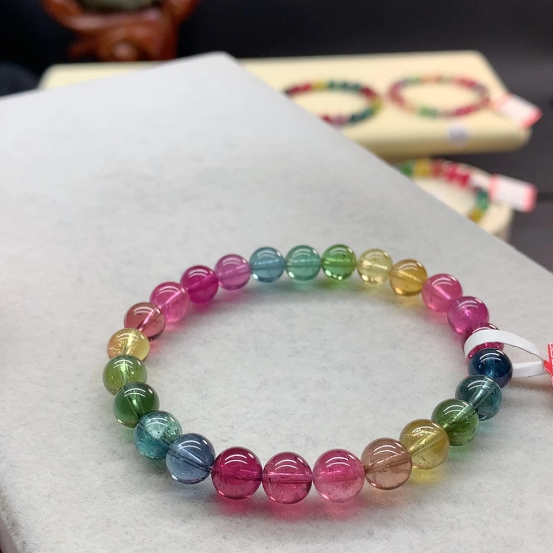 【闪购商品】未镶嵌手链碧玺荧光色标单圈7.2