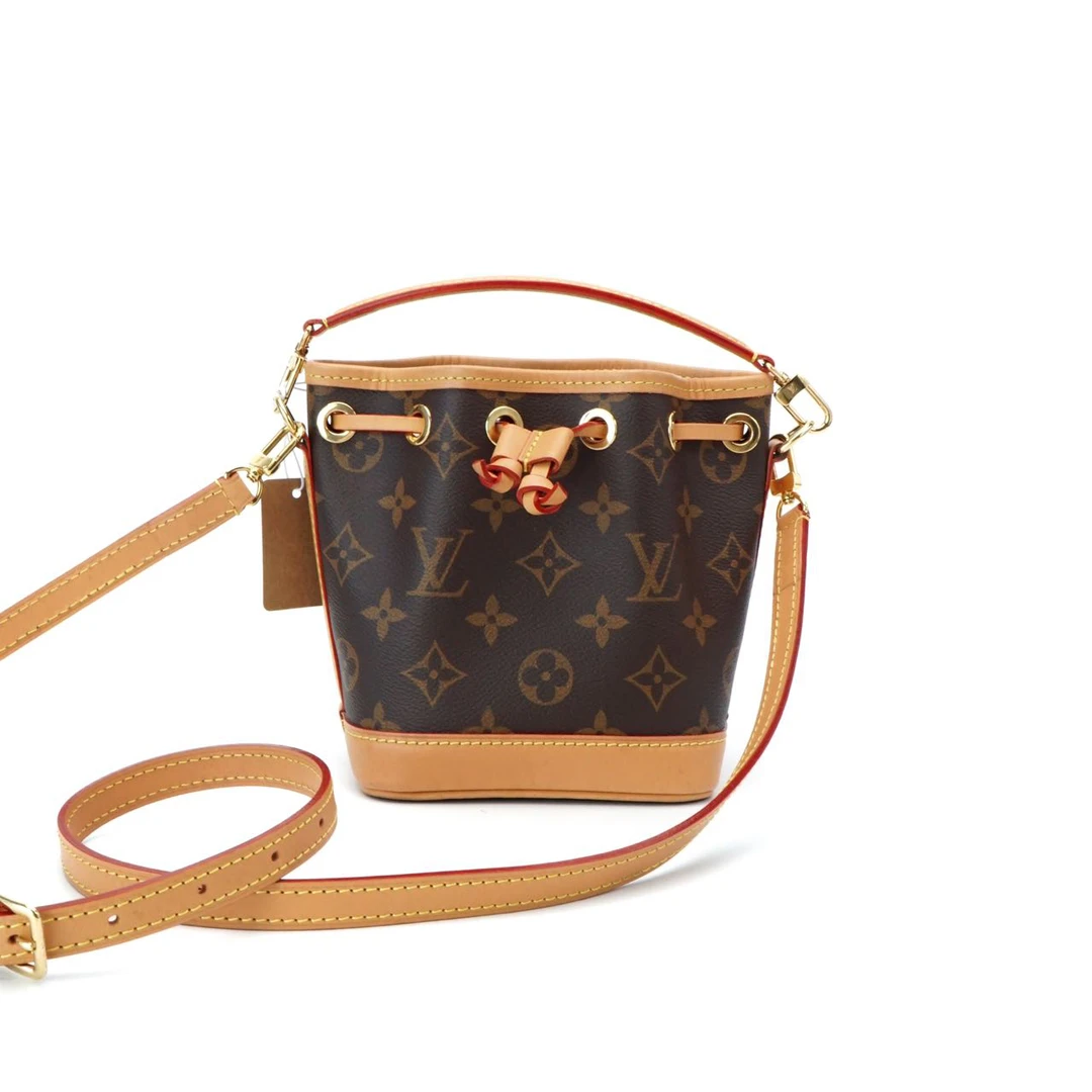 99新 LouisVuitton/路易威登 老花nano noe迷你水桶包 81014