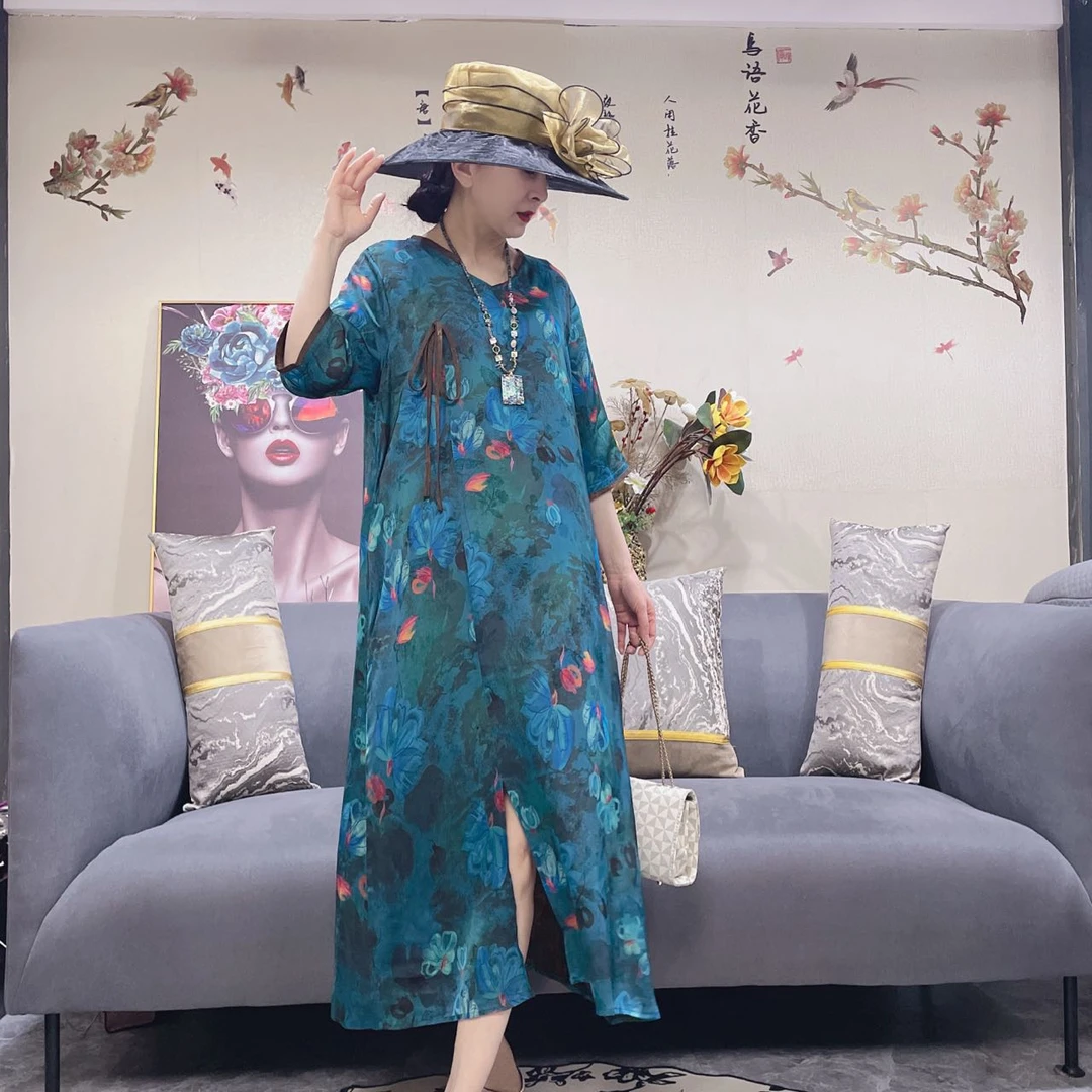25D6030时尚复古优雅春季上新洋气名媛气质休闲百搭连衣裙