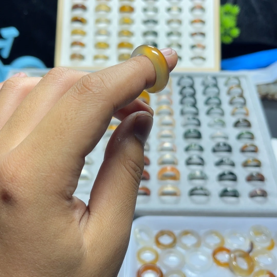 玛瑙/玉髓戒指未镶嵌༺****༻