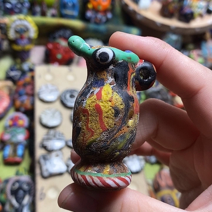 颈饰琉璃小鸟花瓶036