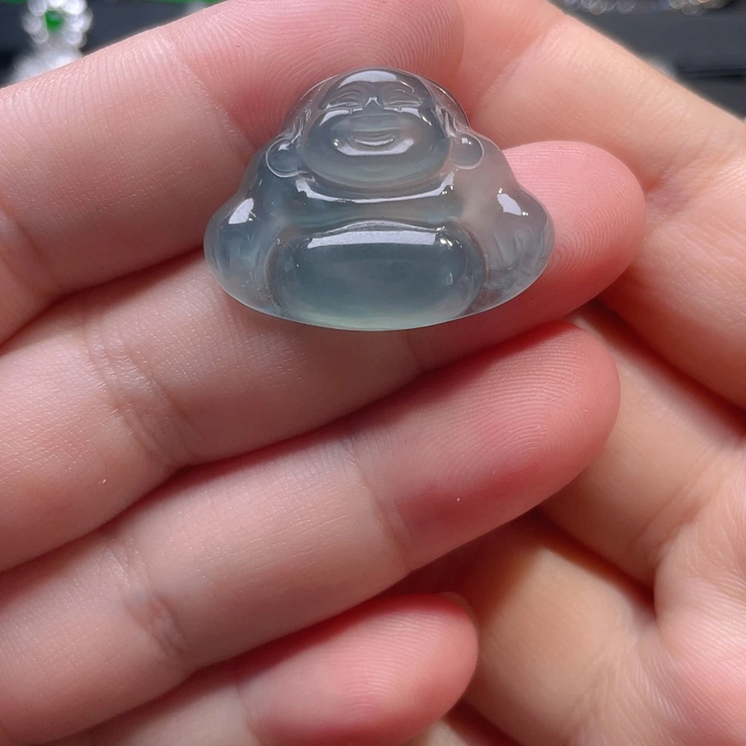 翡翠未镶嵌颈饰蓝冰佛公