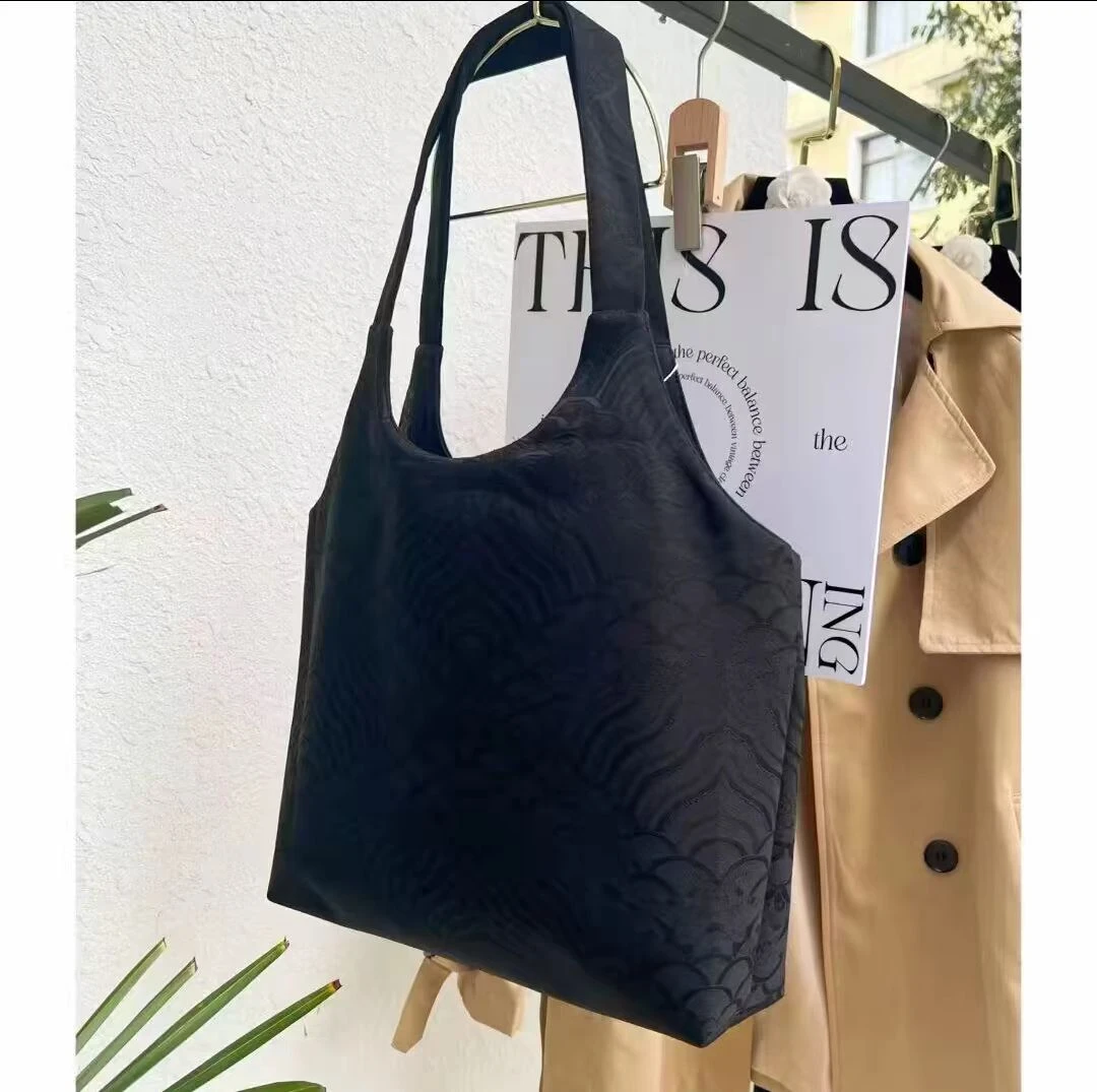 【黑色龙鳞纹 大挎包】香云提花老料40*24cm拉链托特包手工高档提花