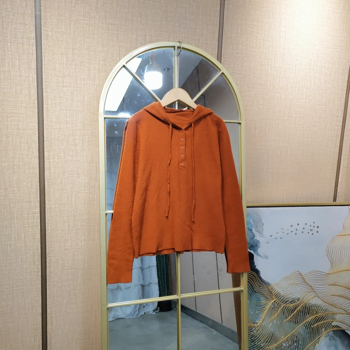 AK85孕妇橘色针织衫90-140