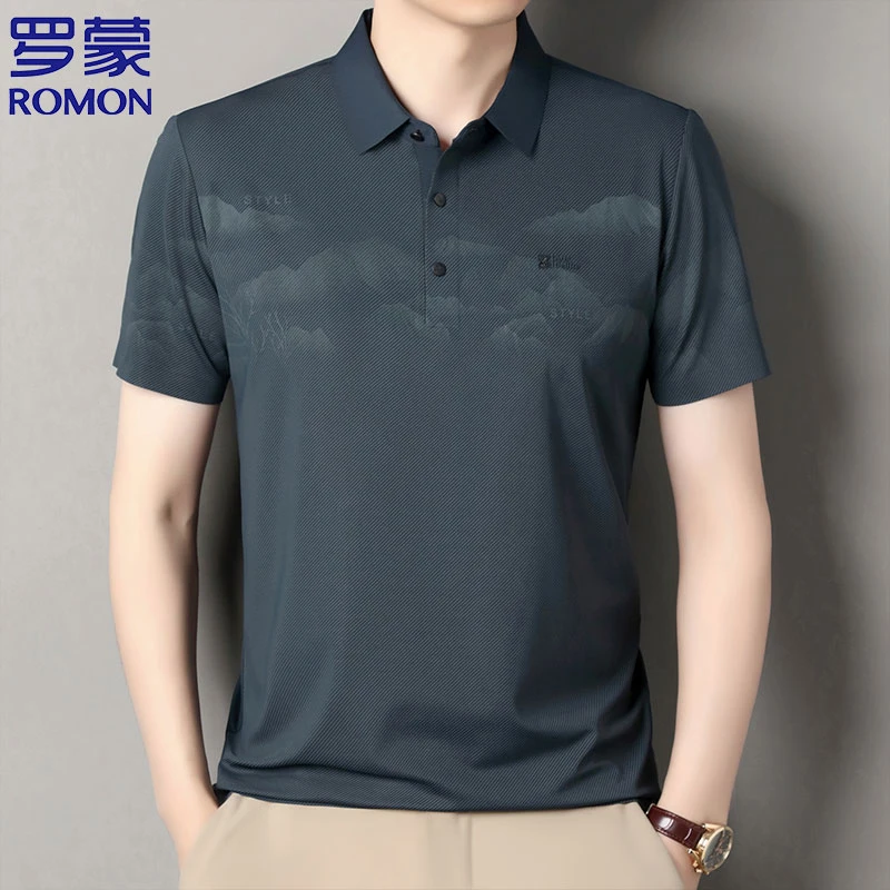 夏季爆款polo衫水墨画2025年新中式经典时尚百搭帅气男士休闲上衣