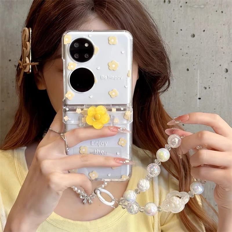 转转小黄花适用小米mixflip2手机壳折叠屏荣耀华为pocket2/purax