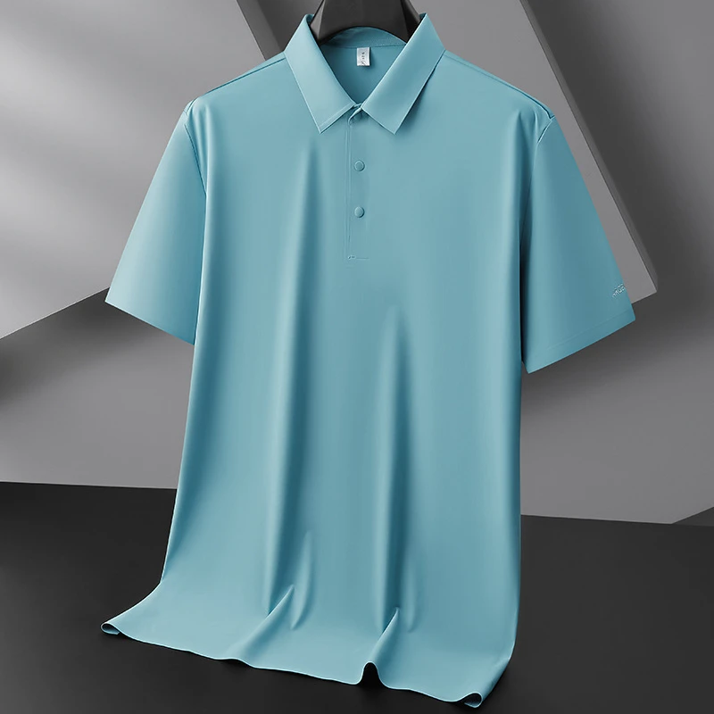大码网眼透气t恤男短袖夏季冰丝凉感翻领上衣胖子运动速干polo衫