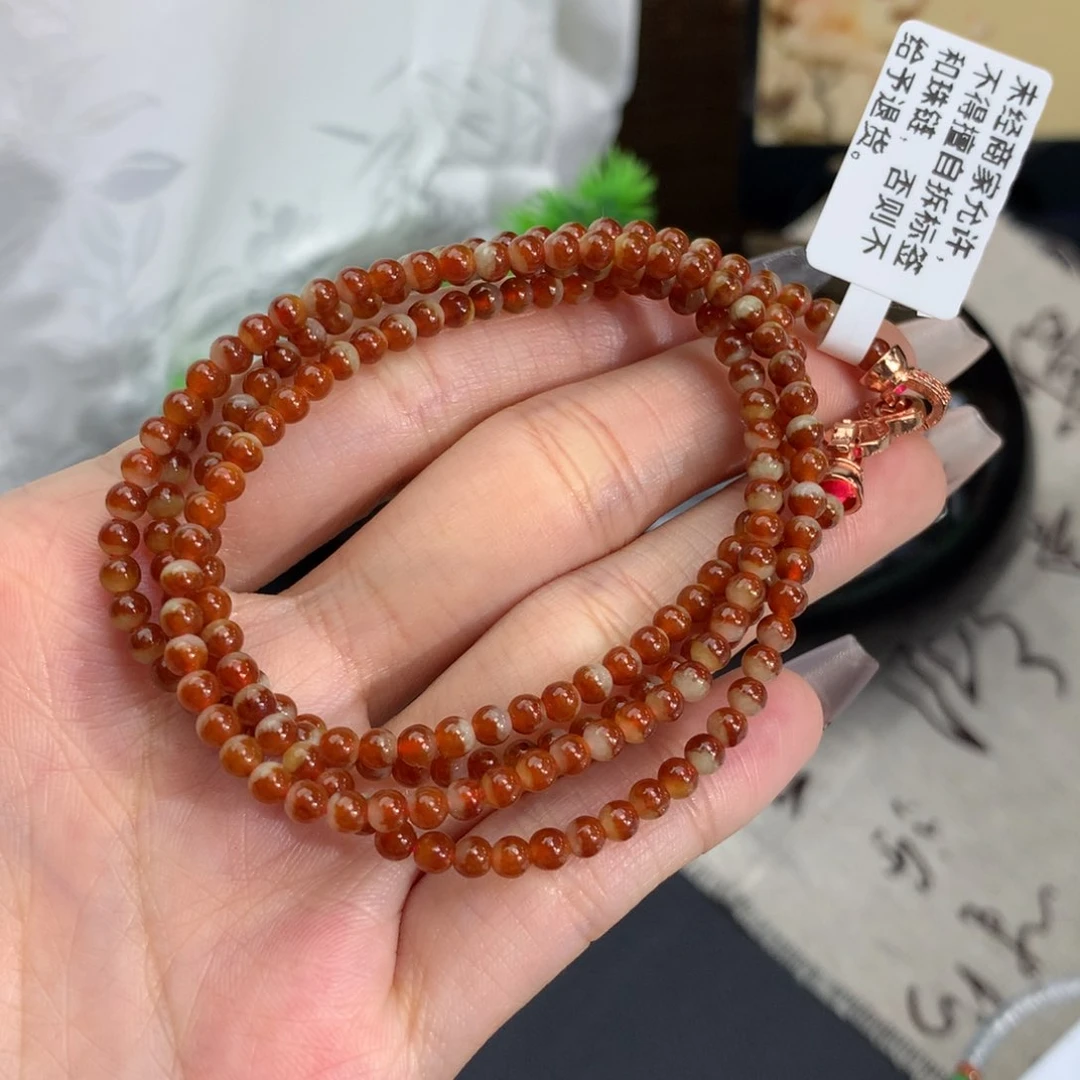 翡翠手链未镶嵌卡3.3胶润红翡鸳鸯小米项链