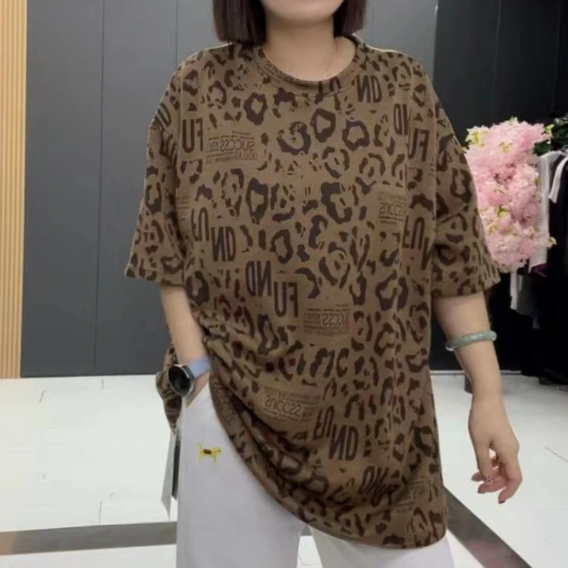 梦梦家961款宽松遮肉显瘦圆领半袖大衫