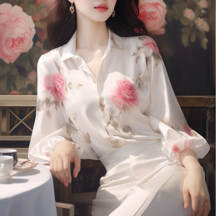 今年流行漂亮的白色碎花衬衫春装女2024年新款很仙的上衣奢华大牌