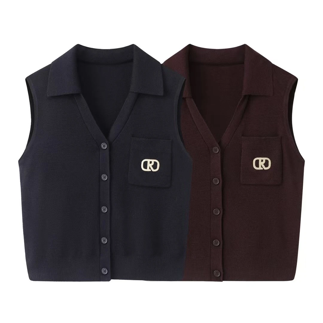 艾*家针织衫商场同款2025新款早秋无袖马甲女3029