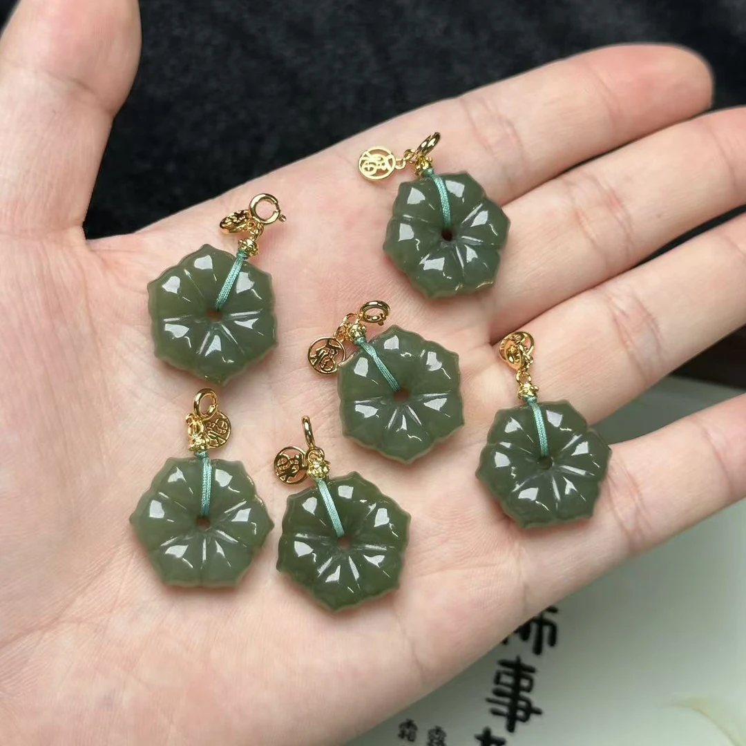 【B385】和田玉海棠花万能吊坠多样性发一