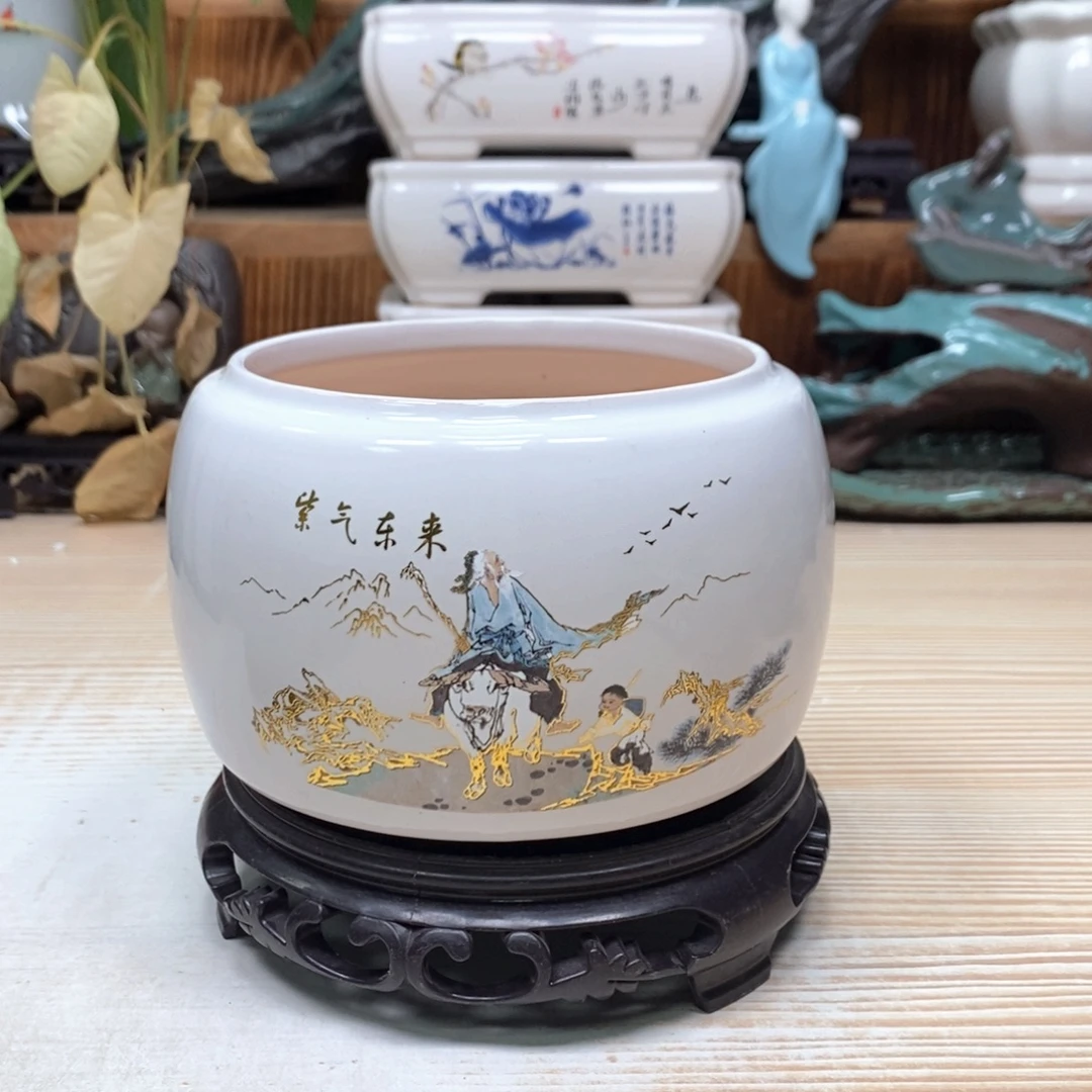 紫砂花盆陶瓷艺术花盆陶瓷