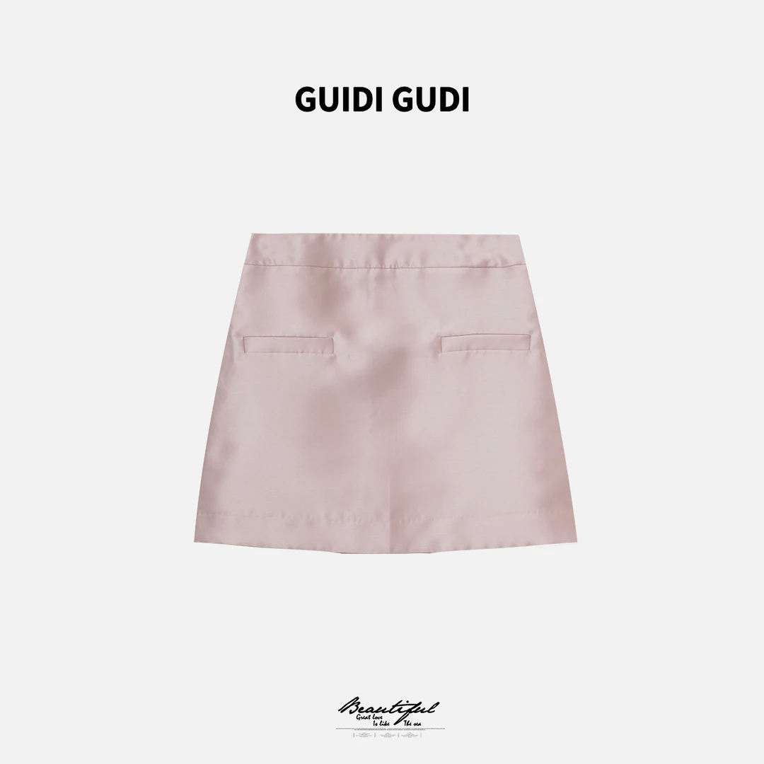 GUIDI GUDI【爱很短暂】女人味显瘦时尚短半裙 /黄加蓝