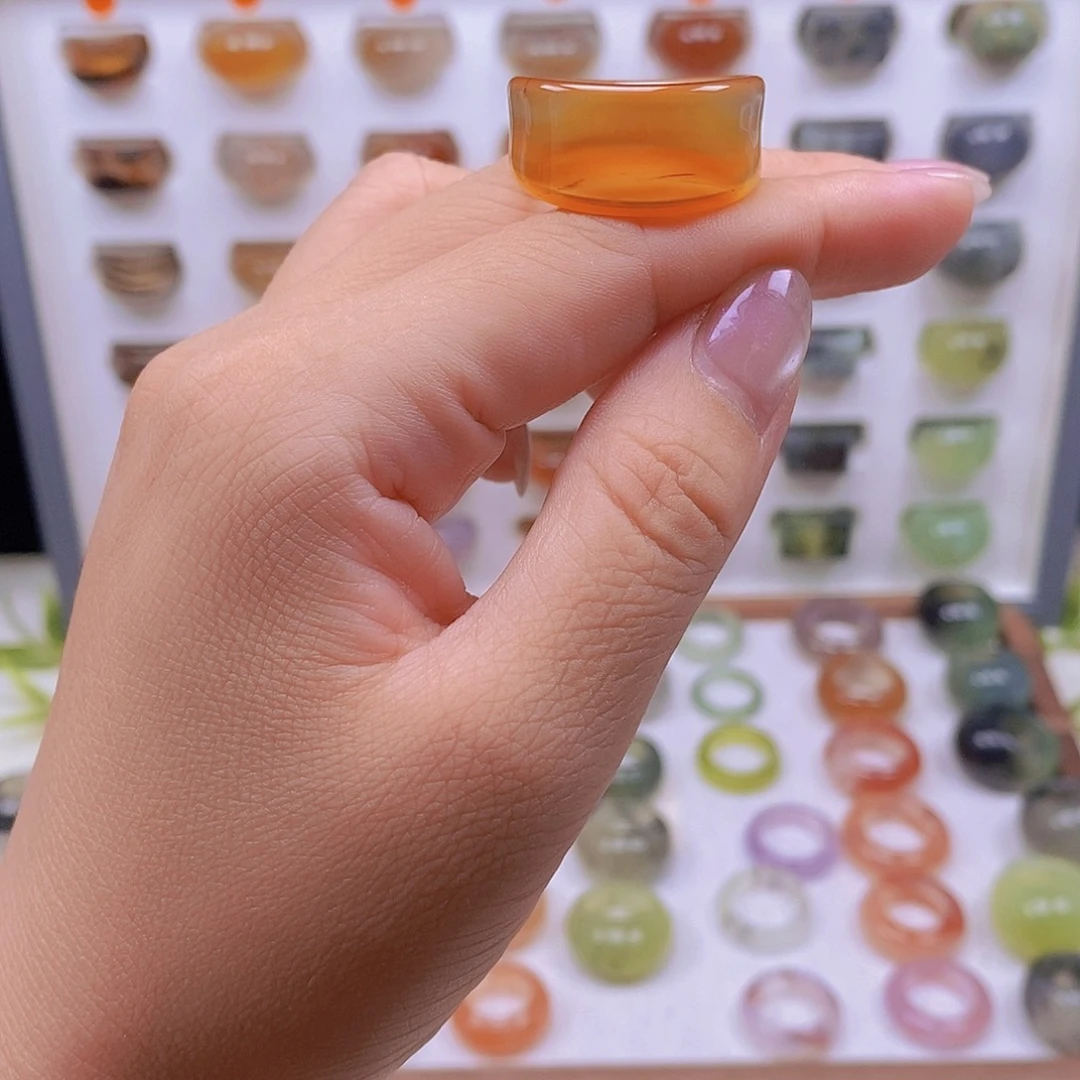 玛瑙/玉髓戒指未镶嵌港25不退换