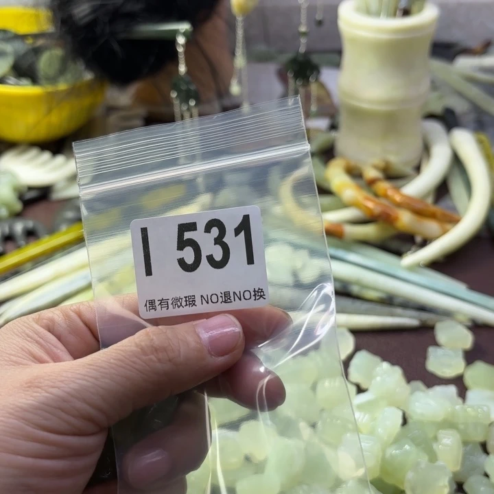 蛇纹石玉发饰合金小*